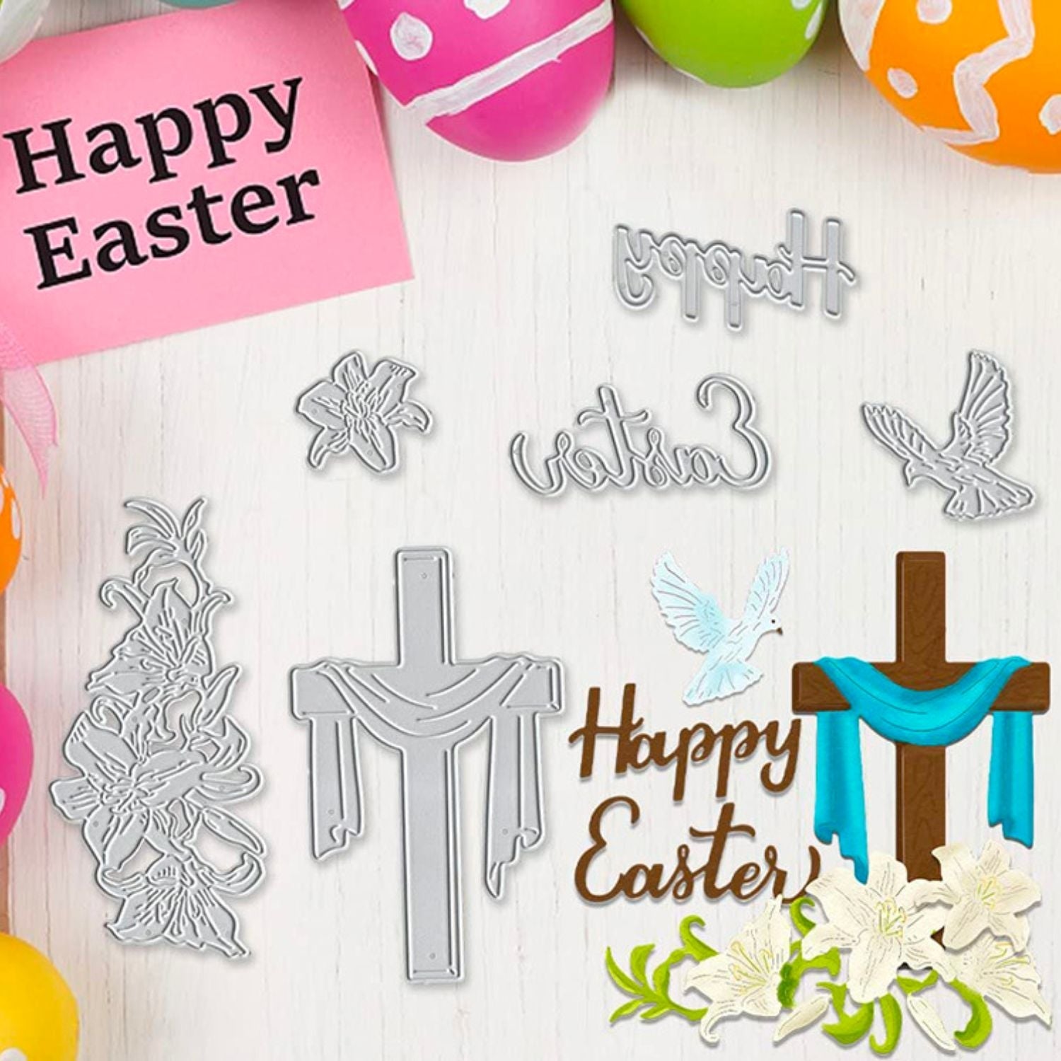 Sacred Lily Cross Carbon Steel Crafting Dies Scrapbooking Die-Cuts6