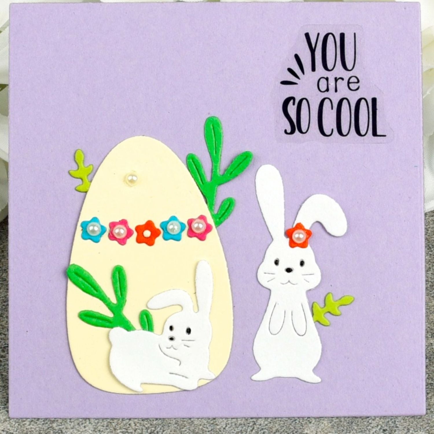 Whimsical Garden Bunny Carbon Steel Crafting Dies Scrapbooking Die-Cuts3