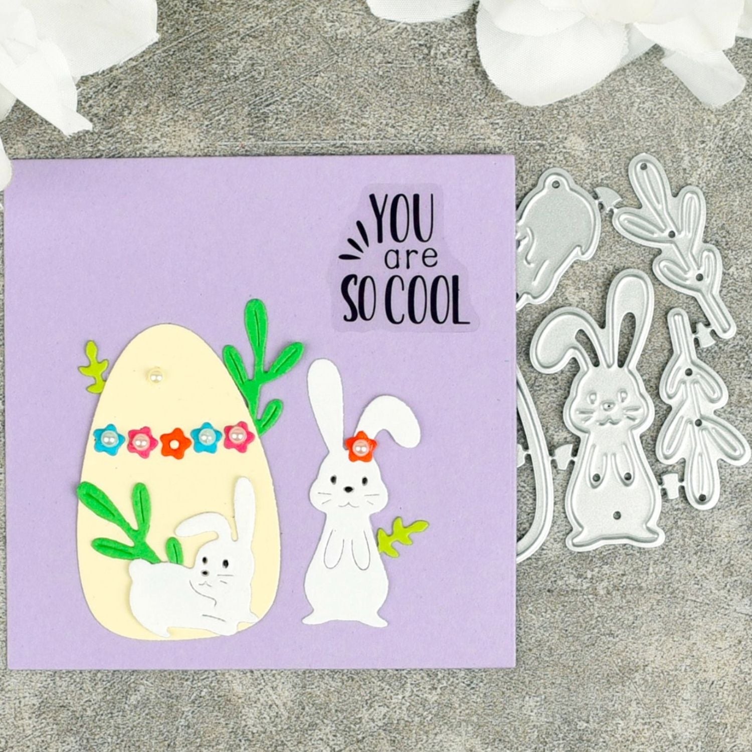 Whimsical Garden Bunny Carbon Steel Crafting Dies Scrapbooking Die-Cuts4