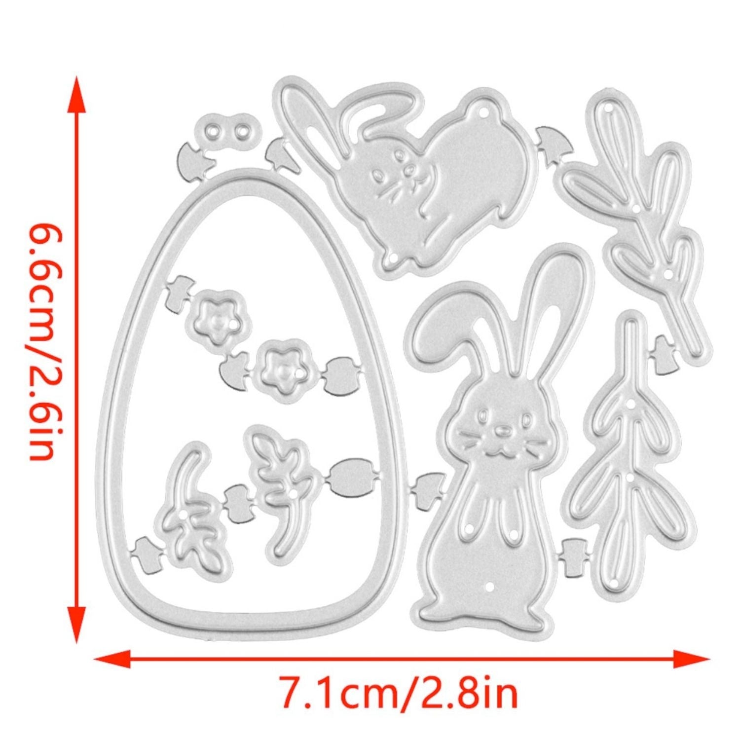 Whimsical Garden Bunny Carbon Steel Crafting Dies Scrapbooking Die-Cuts5