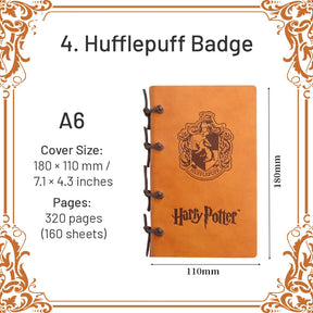 Harry Potter A6-Hufflepuff-HP Wizard Magic Badge Castle Notebook8