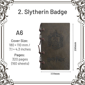 Harry Potter A6-Slytherin-HP Wizard Magic Badge Castle Notebook4