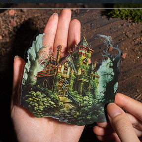 Abandoned Castle Series Gothic Dark Castle DIY Landscaping PET Sticker 17
