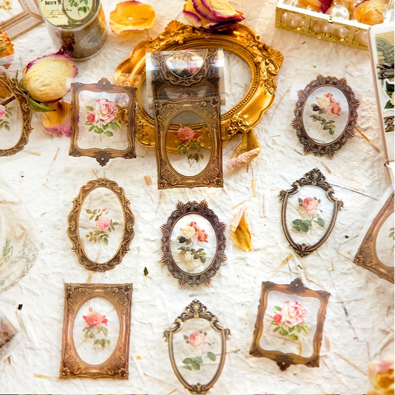 Acacia Blossom Series Vintage Frame Stickers PET Tape b