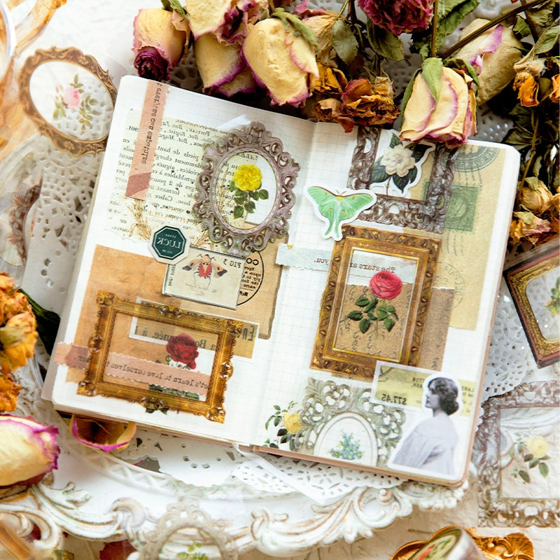 Acacia Blossom Series Vintage Frame Stickers PET Tape b5
