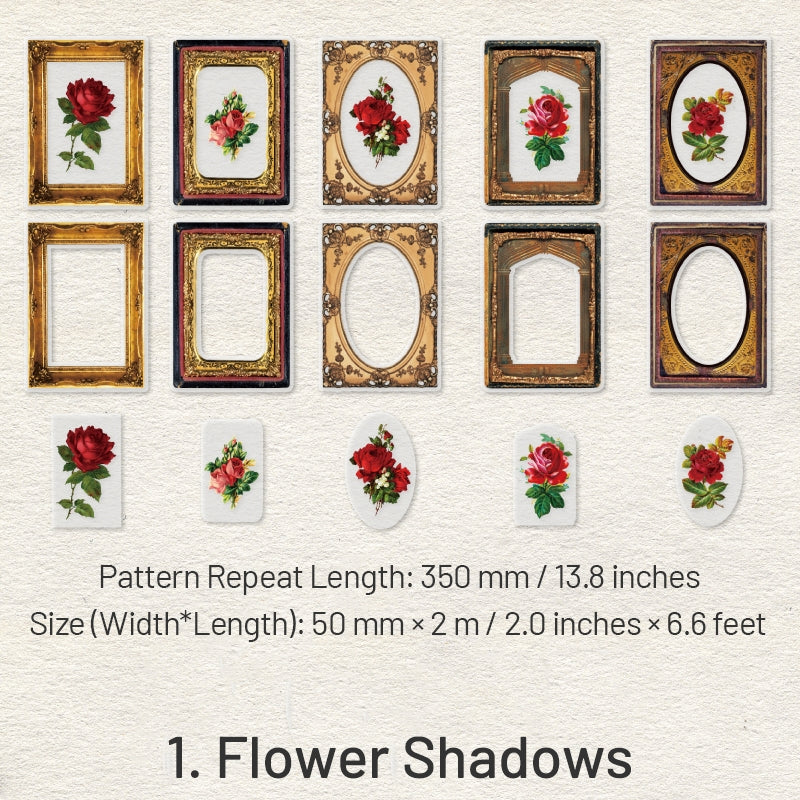 Acacia Blossom Series Vintage Frame Stickers PET Tape sku-1