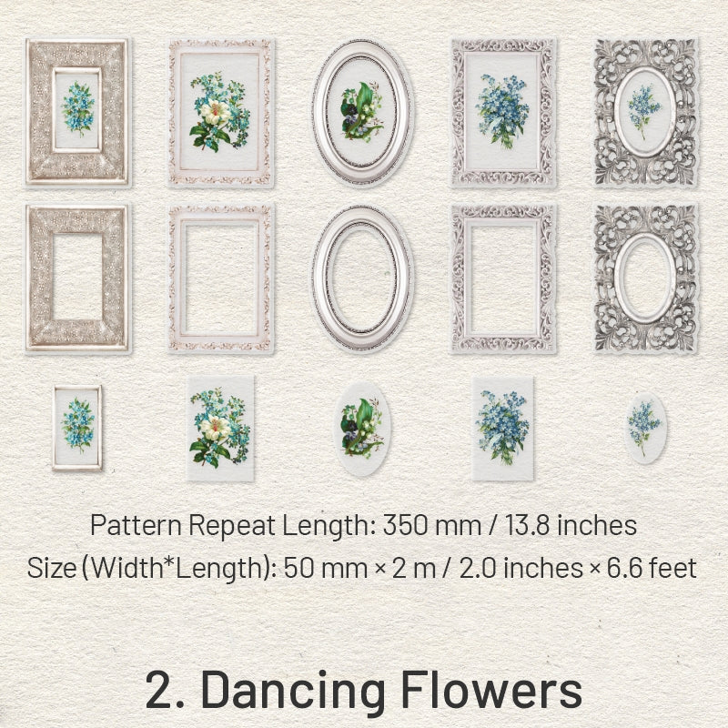 Acacia Blossom Series Vintage Frame Stickers PET Tape sku-2