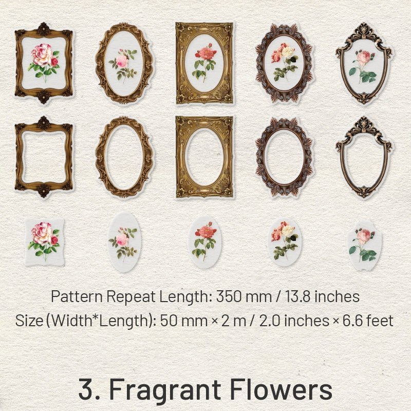 Acacia Blossom Series Vintage Frame Stickers PET Tape sku-3