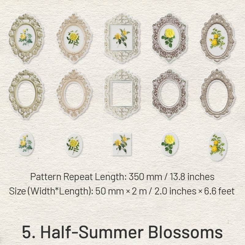 Acacia Blossom Series Vintage Frame Stickers PET Tape sku-5