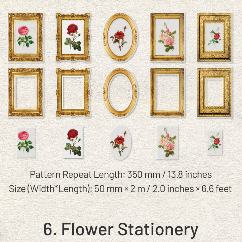 Acacia Blossom Series Vintage Frame Stickers PET Tape sku-6