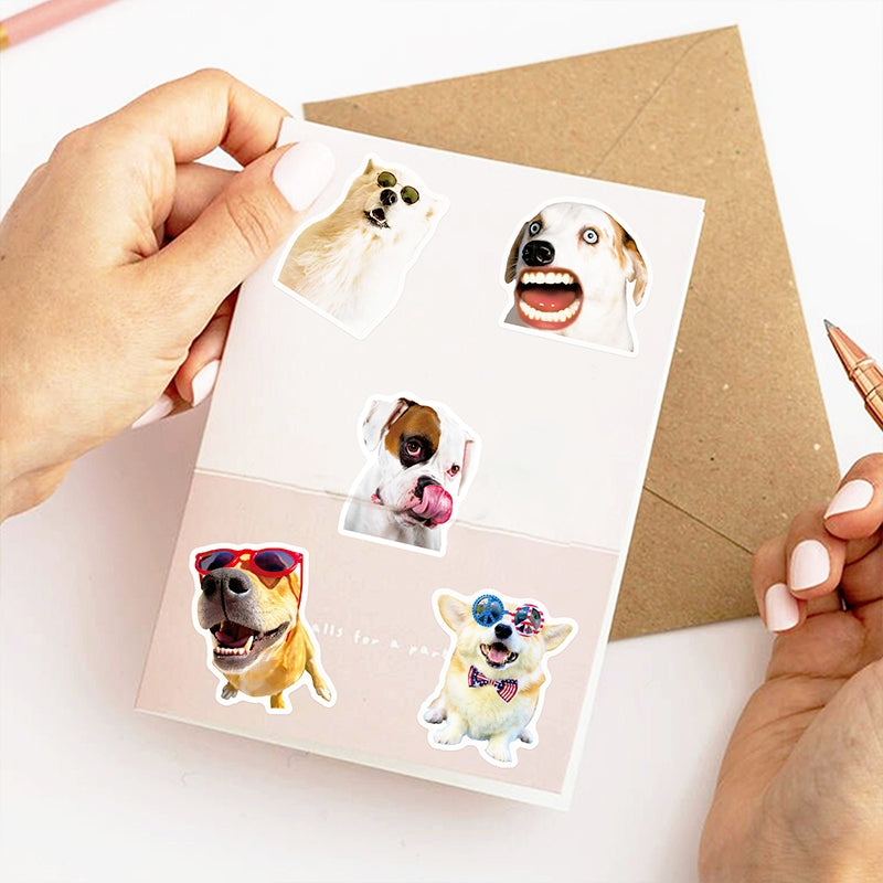 Adorable Pet Collection Realistic Dog Expression Stickers b2