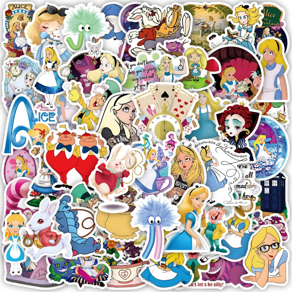 Alice in Wonderland Cartoon Stickers For Handbook Fairy Tales （50 pcs） 1