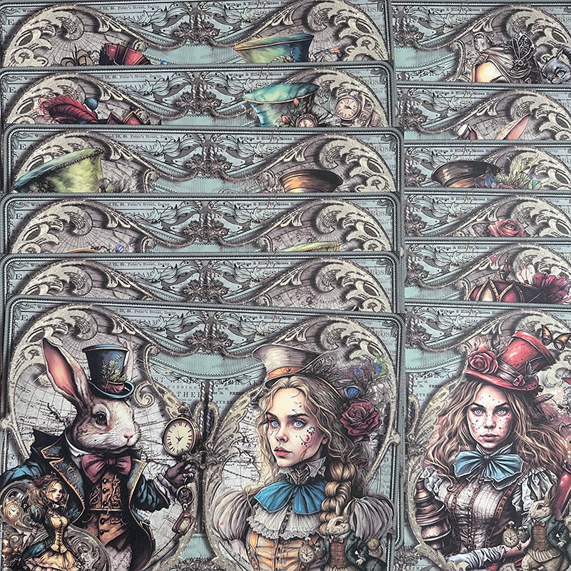 Alice in Wonderland Character Themed Scrapbook Paper b3