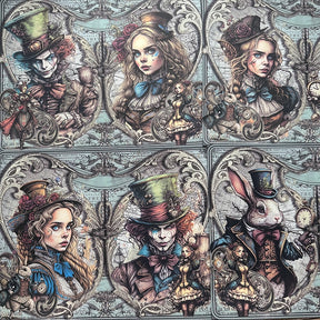 Alice in Wonderland Character Themed Scrapbook Paper b6