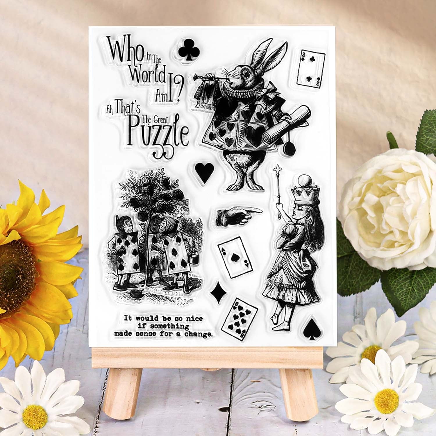 Alice in Wonderland Enigmas and Enchanted Characters Clear Silicone Stamps