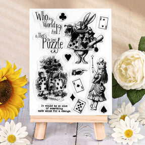 Alice in Wonderland Enigmas and Enchanted Characters Clear Silicone Stamps