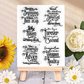 Alice in Wonderland Fantasy Phrases Clear Silicone Stamps