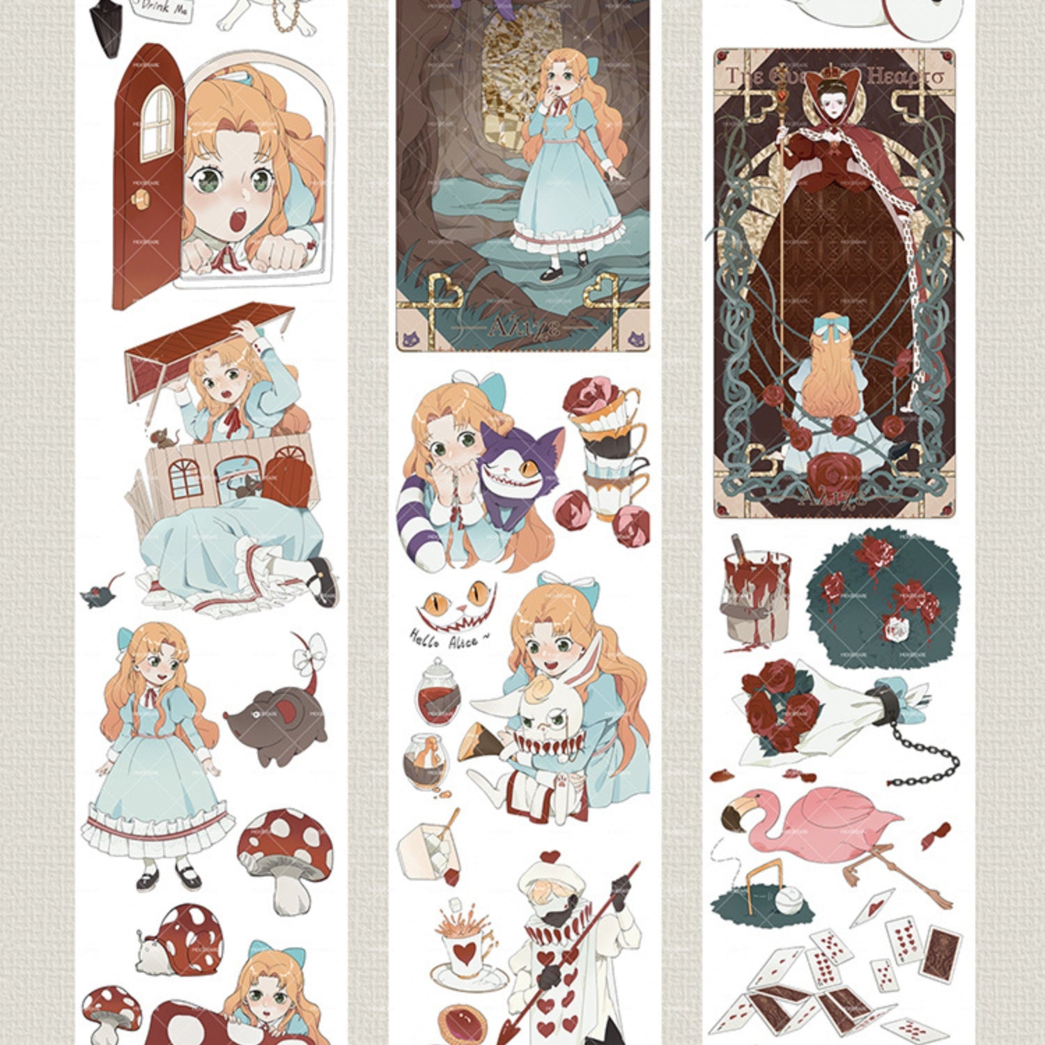 Alice in Wonderland Full Roll Glossy PET Character Tape 8