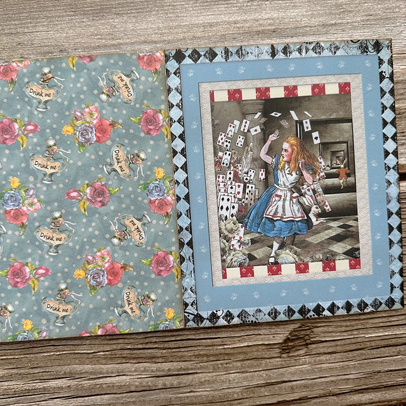 Alice in Wonderland Handmade Junk Journal Booklet Kit - Stamprints1