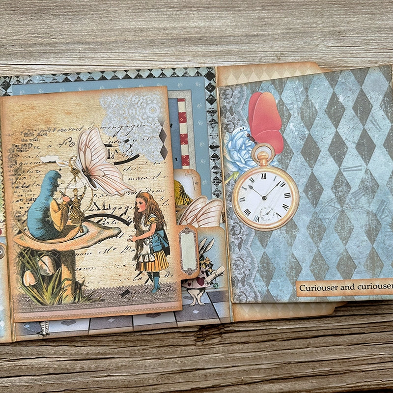 Alice in Wonderland Handmade Junk Journal Storage Book b4