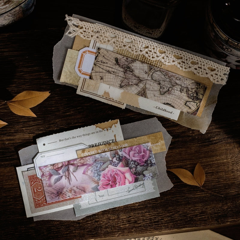 Alice in Wonderland Long Strip Sticker- Map Punk Ocean Flower b3