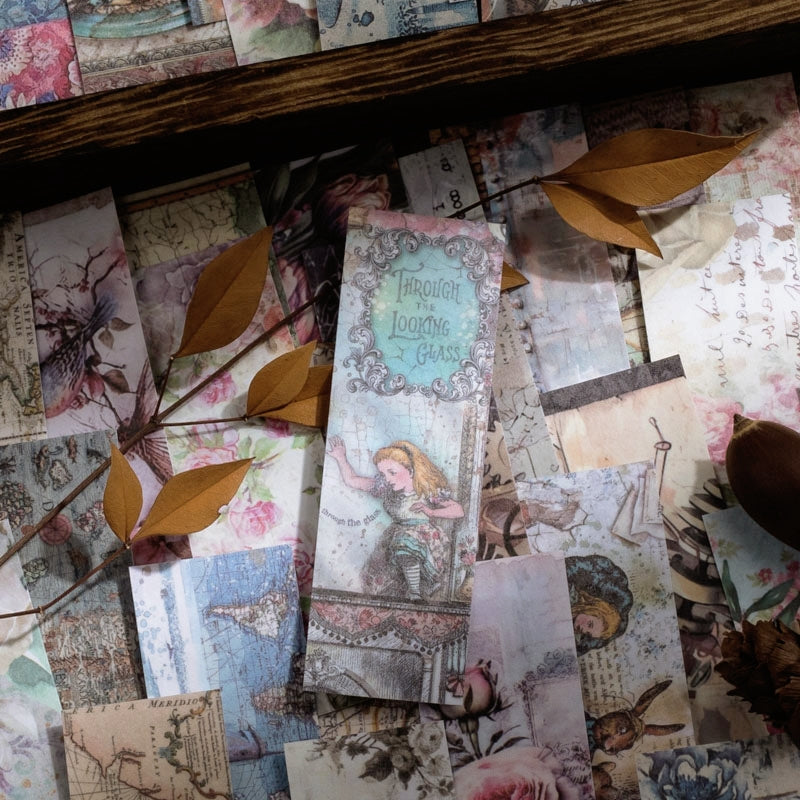 Alice in Wonderland Long Strip Sticker- Map Punk Ocean Flower b4