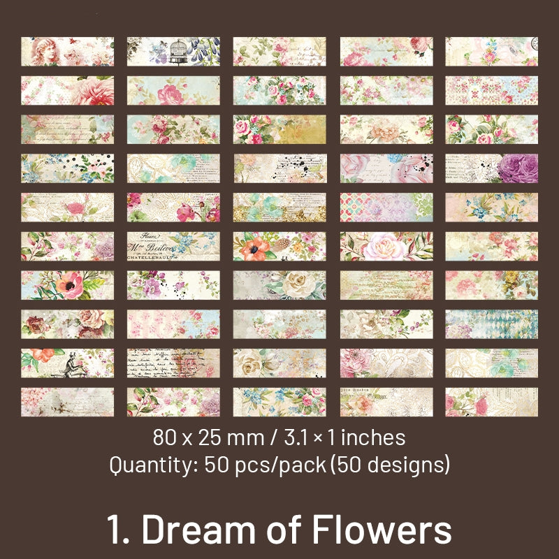 Alice in Wonderland Long Strip Sticker- Map Punk Ocean Flower sku-1