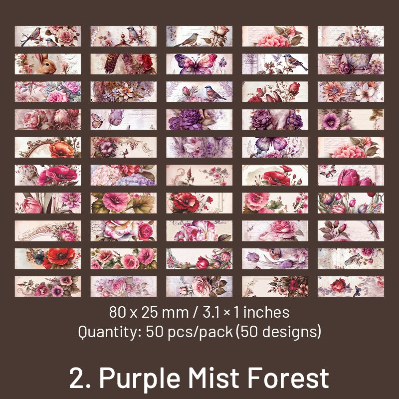 Alice in Wonderland Long Strip Sticker- Map Punk Ocean Flower sku-2