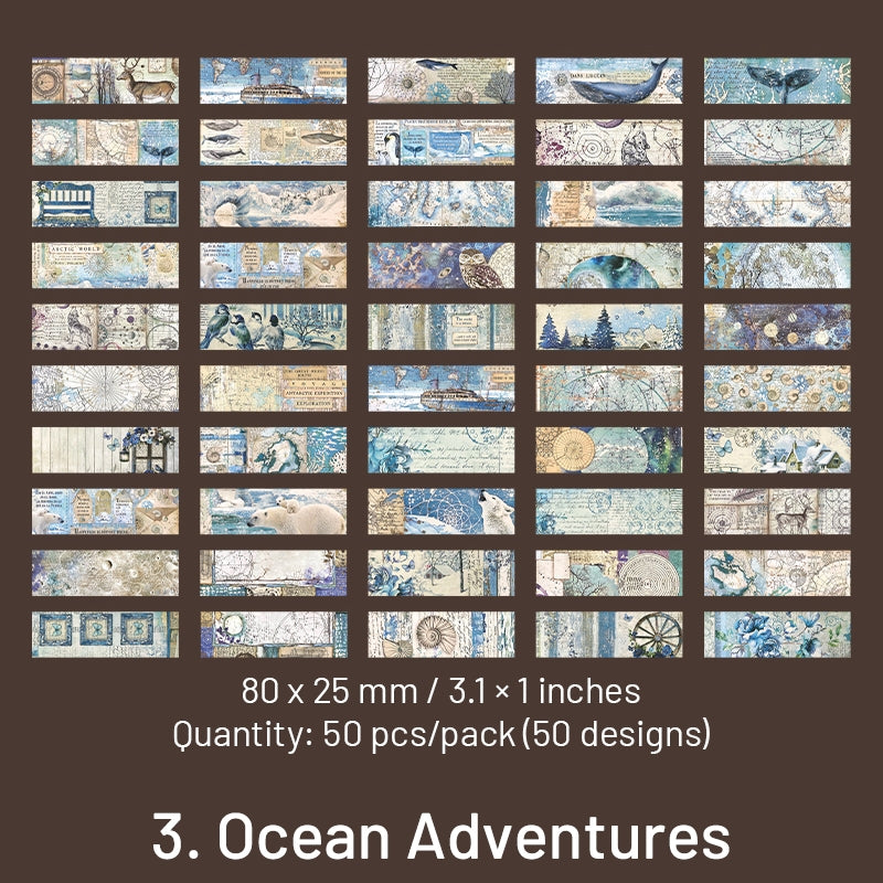 Alice in Wonderland Long Strip Sticker- Map Punk Ocean Flower sku-3