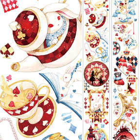 Alice in Wonderland Rabbit Full Roll PET Tape Sticker 2