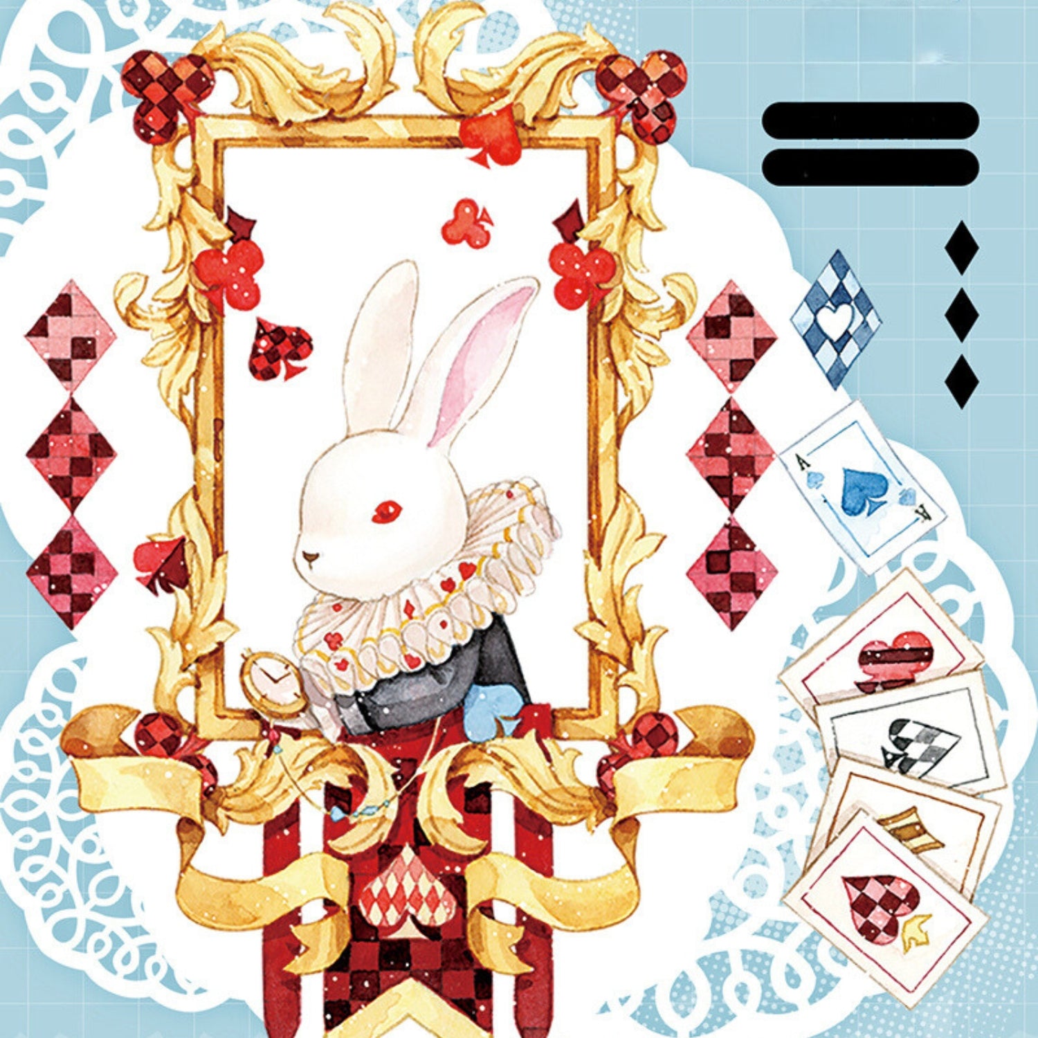 Alice in Wonderland Rabbit Full Roll PET Tape Sticker 3
