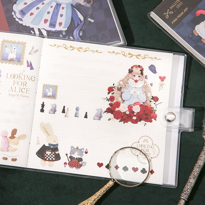 Alice in Wonderland Square Vinyl Journal Notebook b8
