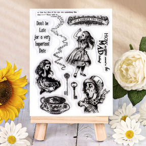 Alice in Wonderland Tea and Madness Clear Silicone Stamps