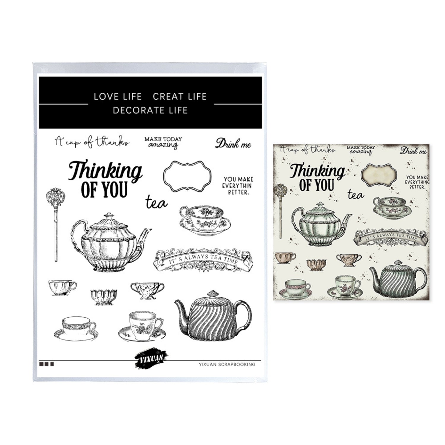   Alice in Wonderland Teapot Cup Silicone Transparent Stamp 2