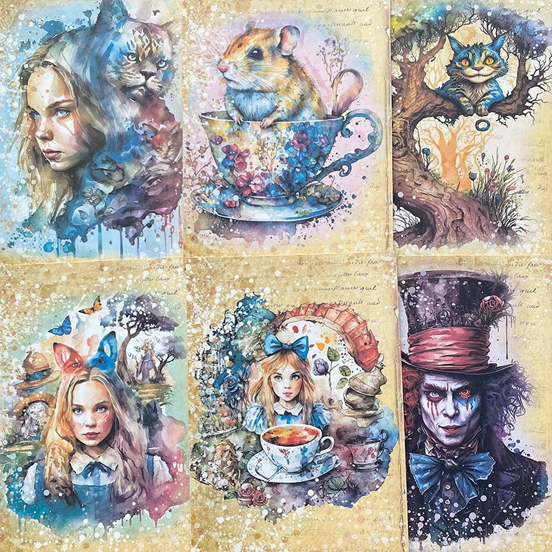 Alice in Wonderland Themed Scrapbook Paper b2