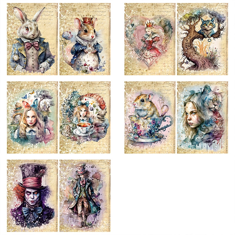 Alice in Wonderland Themed Scrapbook Paper sku