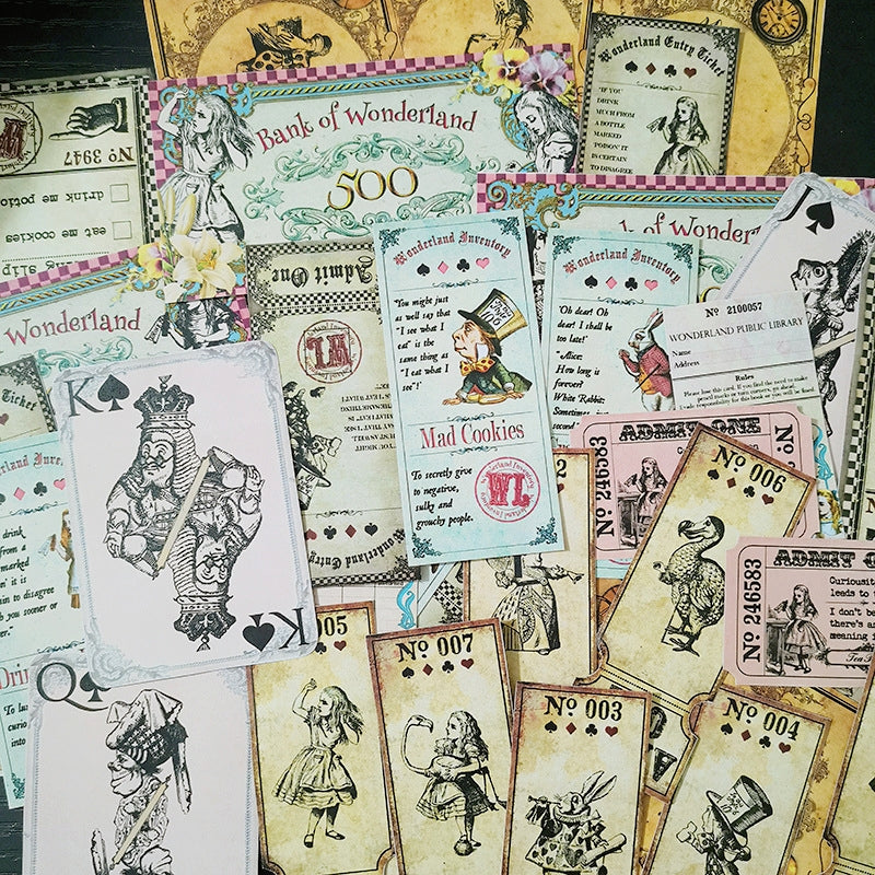 Alice in Wonderland Vintage Sticker Pack a