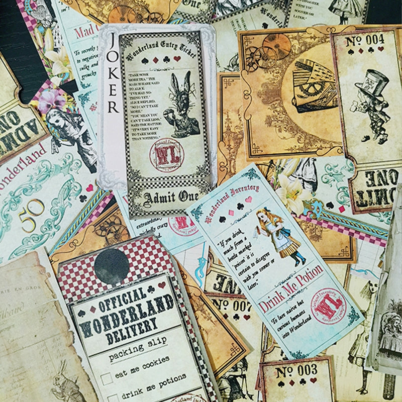 Alice in Wonderland Vintage Sticker Pack b