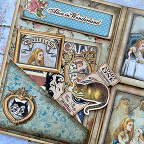 Alice's Adventures in Wonderland Handmade Junk Journal Folder b3