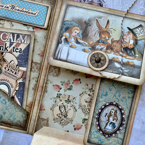 Alice's Adventures in Wonderland Handmade Junk Journal Folder b