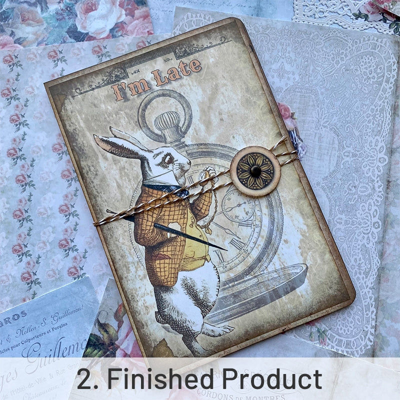 Alice's Adventures in Wonderland Handmade Junk Journal Folder sku-2