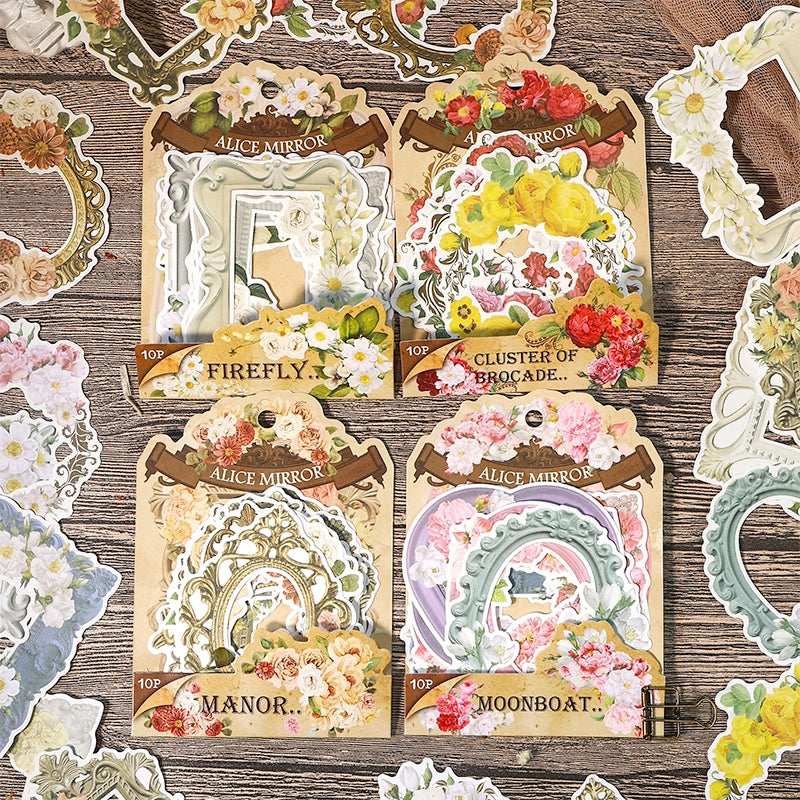 Alice's Floral Mirror Frame Collection Scrapbook Paper a