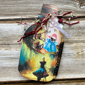 Alice's Wonderland Handmade Bottle-shaped Junk Journal Collection Folder b7