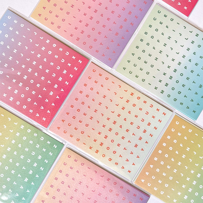 Alphabet and Number Gradient Stickers a