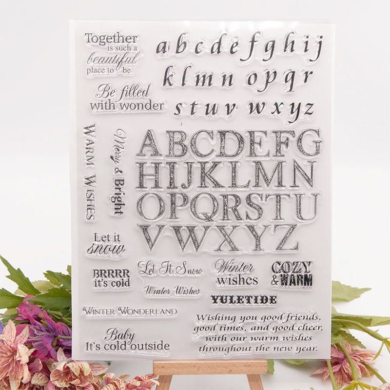 Alphabet and Text Clear Silicone Stamp a