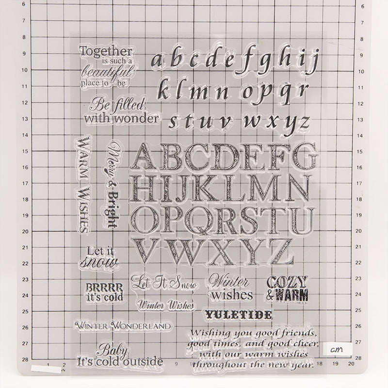 Alphabet and Text Clear Silicone Stamp b2