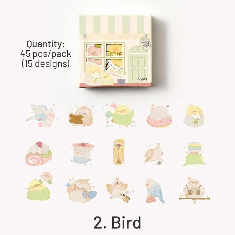 Animal Theme Stickers - Pig, Bird, Cat, Bear, Cat, Penguin sku-2