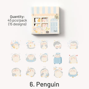Animal Theme Stickers - Pig, Bird, Cat, Bear, Cat, Penguin sku-6