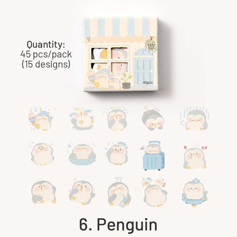 Animal Theme Stickers - Pig, Bird, Cat, Bear, Cat, Penguin sku-6