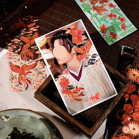 Antique Chinese Style Stickers - Phoenix, Cherry Blossoms, Goldfish b2
